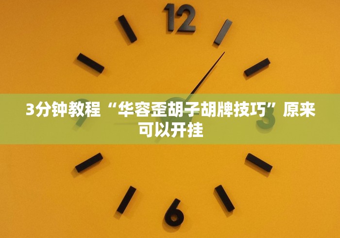 3分钟教程“华容歪胡子胡牌技巧”原来可以开挂