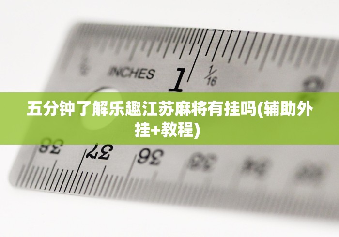 五分钟了解乐趣江苏麻将有挂吗(辅助外挂+教程) 