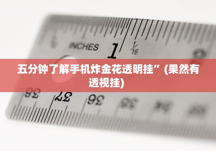 五分钟了解手机炸金花透明挂”(果然有透视挂) 