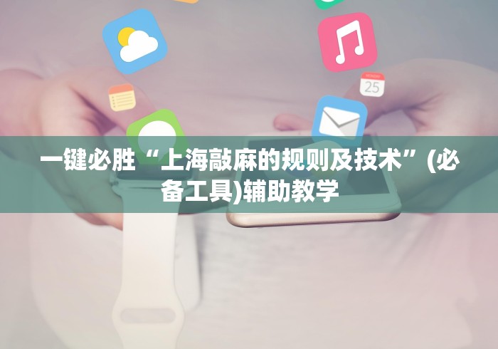 一键必胜“上海敲麻的规则及技术”(必备工具)辅助教学