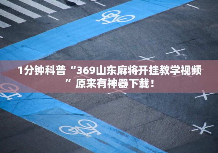 1分钟科普“369山东麻将开挂教学视频”原来有神器下载！