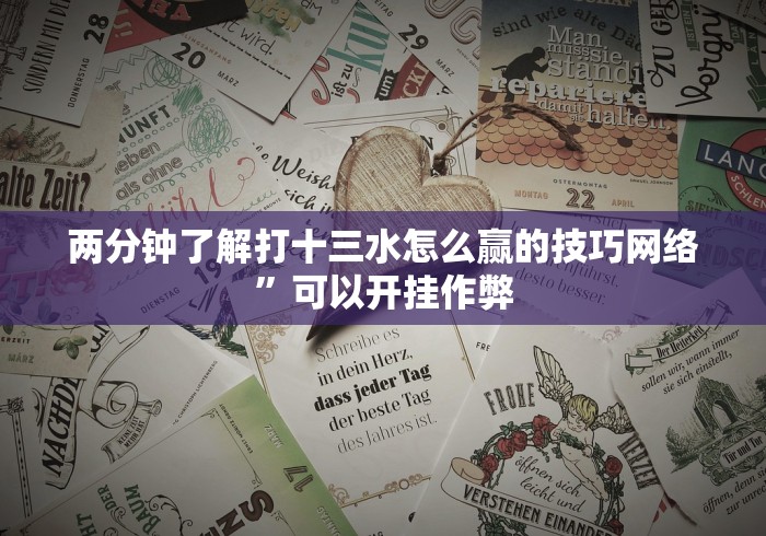 两分钟了解打十三水怎么赢的技巧网络”可以开挂作弊