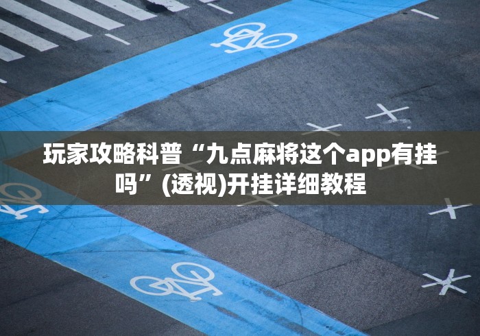 玩家攻略科普“九点麻将这个app有挂吗”(透视)开挂详细教程