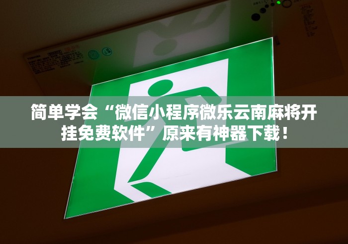 简单学会“微信小程序微乐云南麻将开挂免费软件”原来有神器下载！