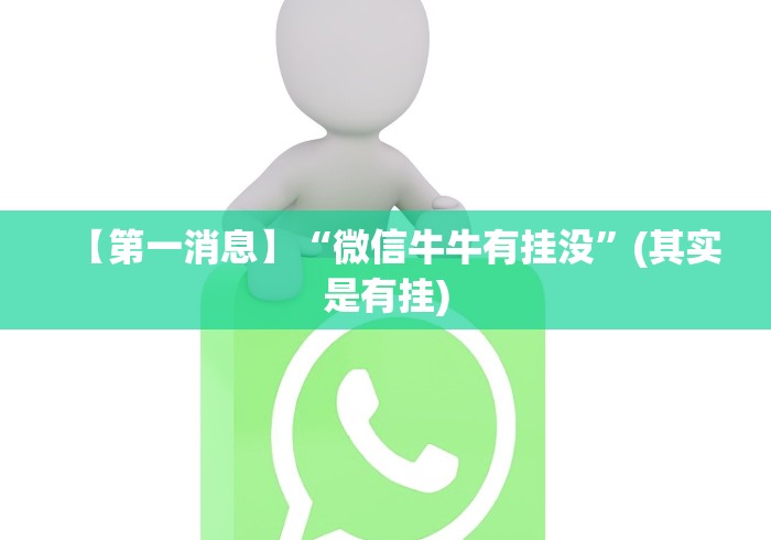 【第一消息】“微信牛牛有挂没”(其实是有挂)