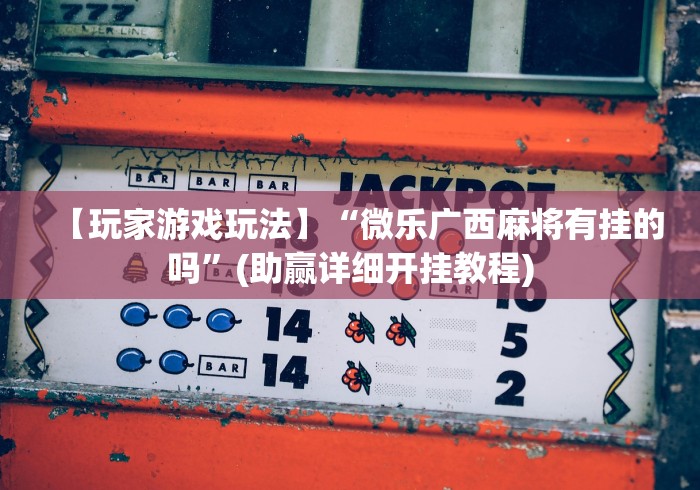 【玩家游戏玩法】“微乐广西麻将有挂的吗”(助赢详细开挂教程)