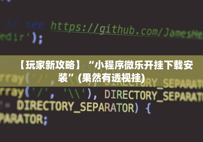 【玩家新攻略】“小程序微乐开挂下载安装”(果然有透视挂)