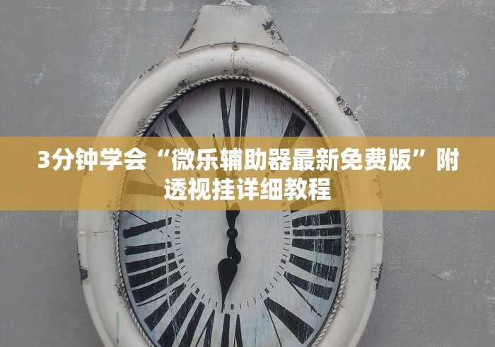 3分钟学会“微乐辅助器最新免费版”附透视挂详细教程