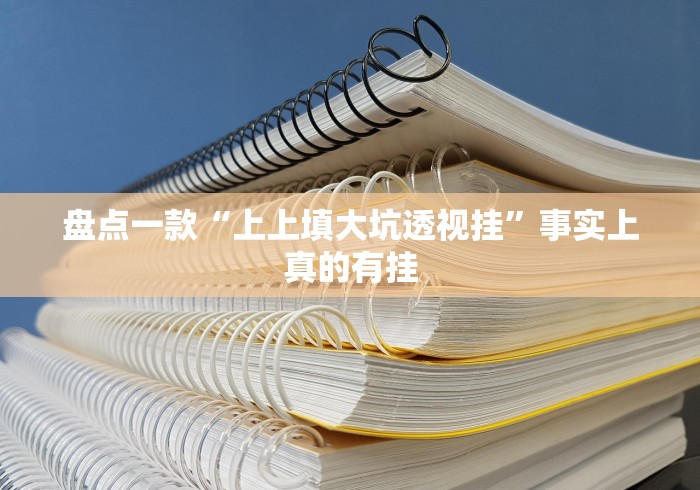 盘点一款“上上填大坑透视挂”事实上真的有挂