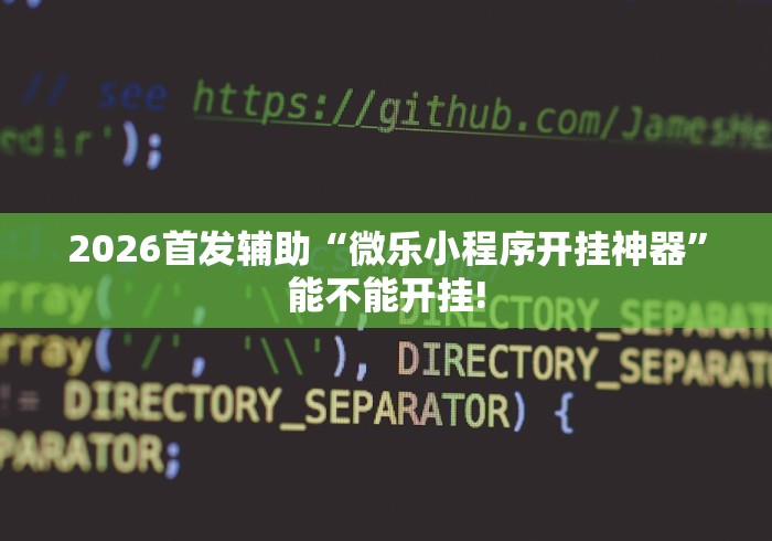 2026首发辅助“微乐小程序开挂神器”能不能开挂!