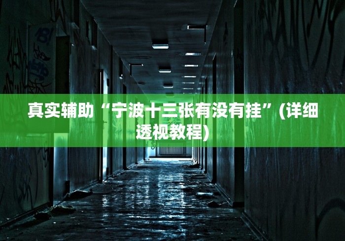 真实辅助“宁波十三张有没有挂”(详细透视教程)
