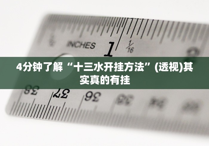 4分钟了解“十三水开挂方法”(透视)其实真的有挂