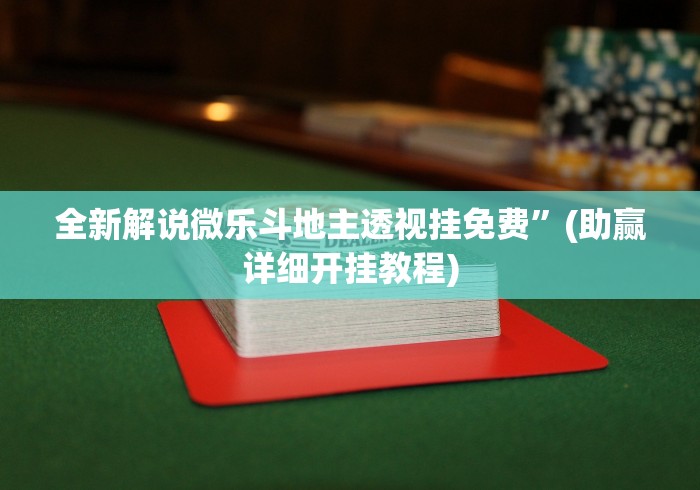 全新解说微乐斗地主透视挂免费”(助赢详细开挂教程)