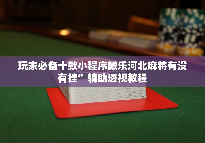 玩家必备十款小程序微乐河北麻将有没有挂”辅助透视教程
