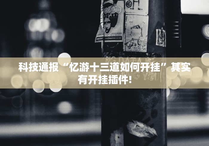 科技通报“忆游十三道如何开挂”其实有开挂插件!