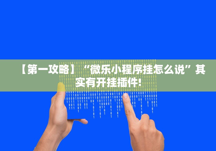 【第一攻略】“微乐小程序挂怎么说”其实有开挂插件!