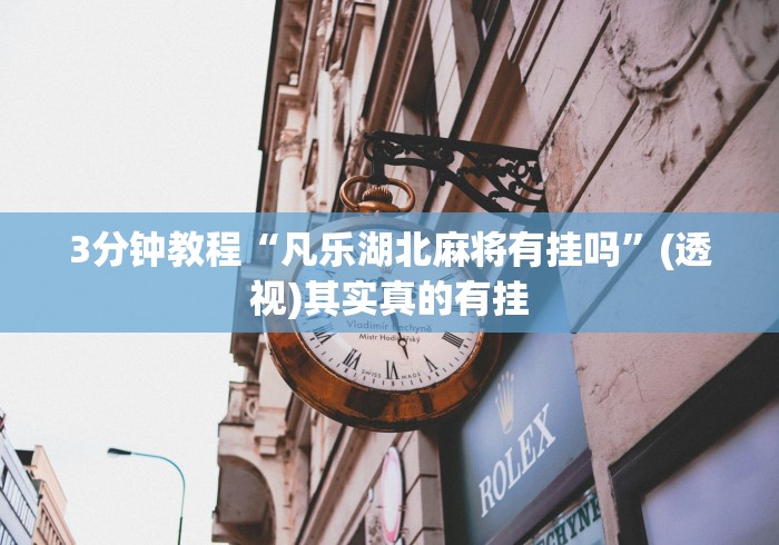 3分钟教程“凡乐湖北麻将有挂吗	”(透视)其实真的有挂