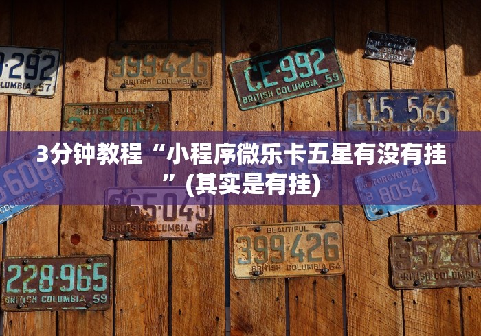 3分钟教程“小程序微乐卡五星有没有挂”(其实是有挂)