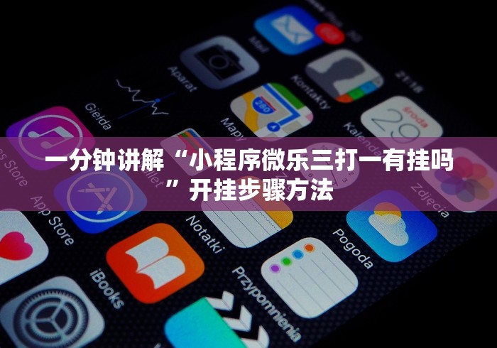 一分钟讲解“小程序微乐三打一有挂吗	”开挂步骤方法