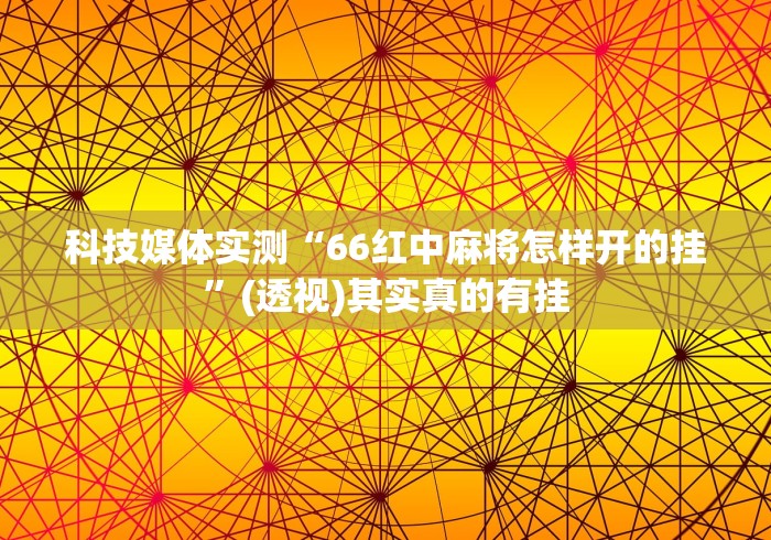 科技媒体实测“66红中麻将怎样开的挂”(透视)其实真的有挂
