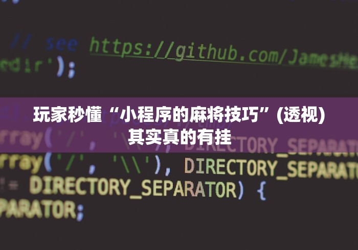 玩家秒懂“小程序的麻将技巧”(透视)其实真的有挂