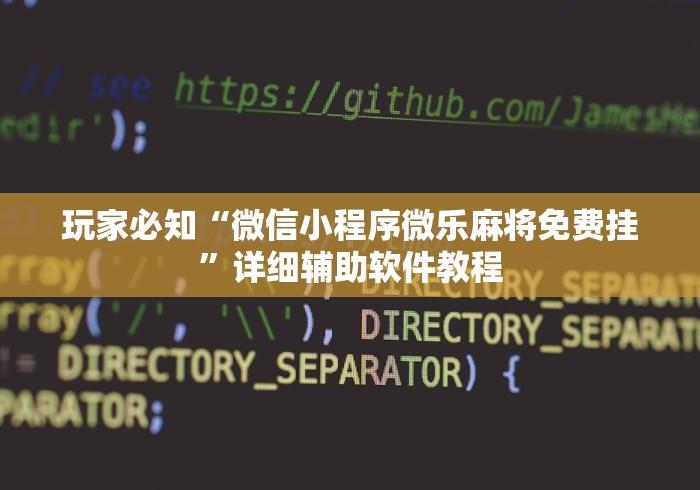 玩家必知“微信小程序微乐麻将免费挂”详细辅助软件教程