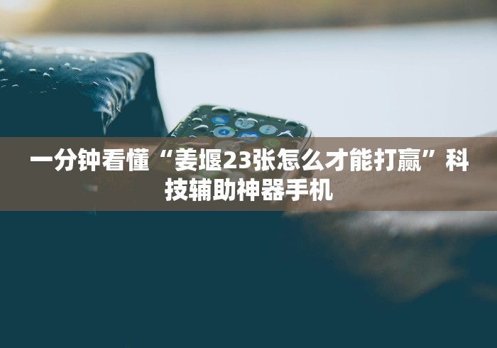 一分钟看懂“姜堰23张怎么才能打赢”科技辅助神器手机
